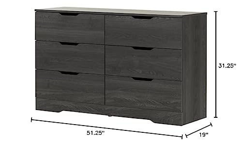 South Shore Holland 6-Drawer Double Dresser, Gray Oak