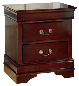 signature design by ashley alisdair traditional 2 drawer nightstand, dark brown
