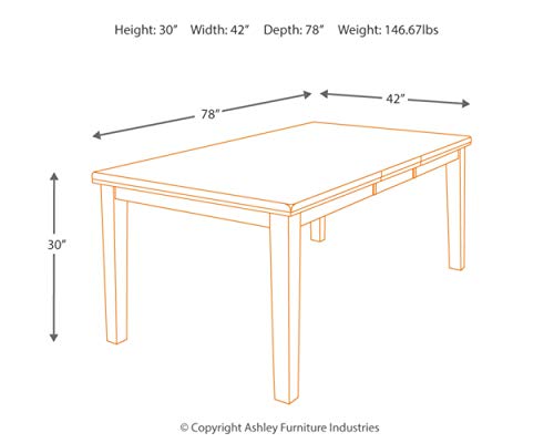 Signature Design by Ashley Ralene Traditional Dining Room Extension Table, Medium Brown