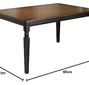 Signature Design by Ashley Owingsville Rustic Farmhouse Dining Room Table, Black & Brown