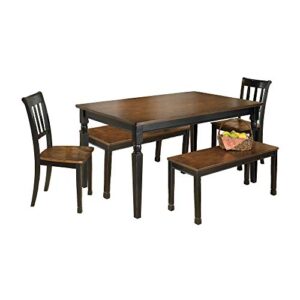 Signature Design by Ashley Owingsville Rustic Farmhouse Dining Room Table, Black & Brown