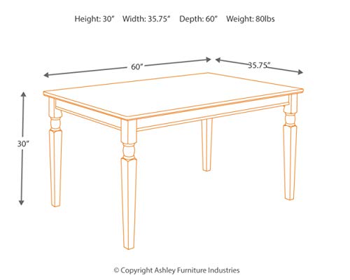 Signature Design by Ashley Owingsville Rustic Farmhouse Dining Room Table, Black & Brown