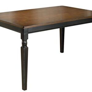 Signature Design by Ashley Owingsville Rustic Farmhouse Dining Room Table, Black & Brown