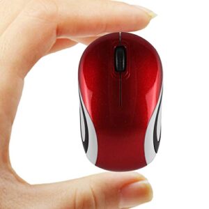 elec space mini small wireless mouse for kids children 3-7 years old child size optical portable mini cordless computer mice with usb receiver for laptop computer (red)