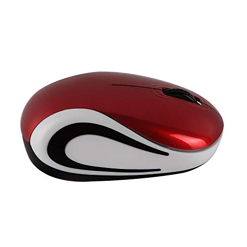 elec Space Mini Small Wireless Mouse for Kids Children 3-7 Years Old Child Size Optical Portable Mini Cordless Computer Mice with USB Receiver for Laptop Computer (Red)