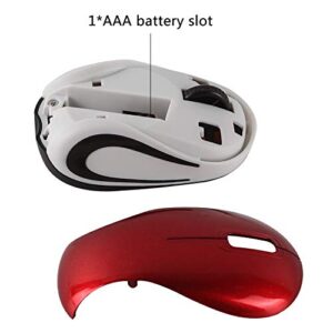 elec Space Mini Small Wireless Mouse for Kids Children 3-7 Years Old Child Size Optical Portable Mini Cordless Computer Mice with USB Receiver for Laptop Computer (Red)