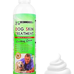 Vet Recommended Dog Dry Skin Cream & Moisturizer - Helps Dog Hair Loss Regrowth - Dry Nose & Cracked Paws - Works with Hot Spots for Dogs - 240ml (8 Oz)