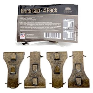 holiday joy brick clips for hanging outdoors - pack of 4 hooks to hang wall decor, christmas decorations, garland, pictures & wreaths up to 25 pounds - hanger fits 2-1/8 to 2-1/3 inch bricks﻿