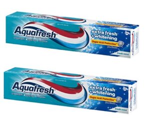 pack of 2 aquafresh extra fresh+whitening toothpaste 3.0oz travel size