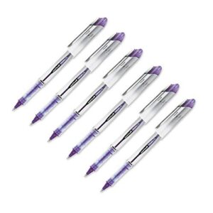 uni-ball vision elite stick roller ball pens, bold point, purple ink, 6 pens