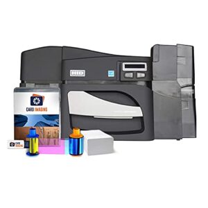 card imaging fargo dtc4500e dual side id card printer & supplies bundle software