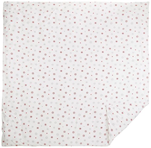 Amazon Brand – Pinzon Cotton Flannel Duvet Cover - Twin, Falling Snowflake Merlot