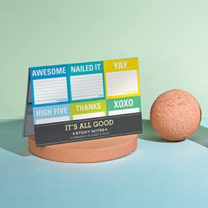 Knock Knock It's All Good Sticky Note Packet, 6 Sticky Note Pads Set, 2.75 x 2.75-Inches and 40-Sheets Each