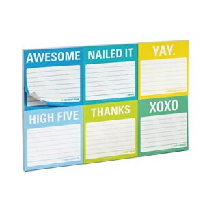 Knock Knock It's All Good Sticky Note Packet, 6 Sticky Note Pads Set, 2.75 x 2.75-Inches and 40-Sheets Each