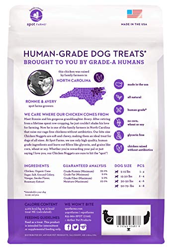 Spot Farms Chicken Nuggets Healthy All Natural Dog Treats Human Grade Grain Free 12 oz