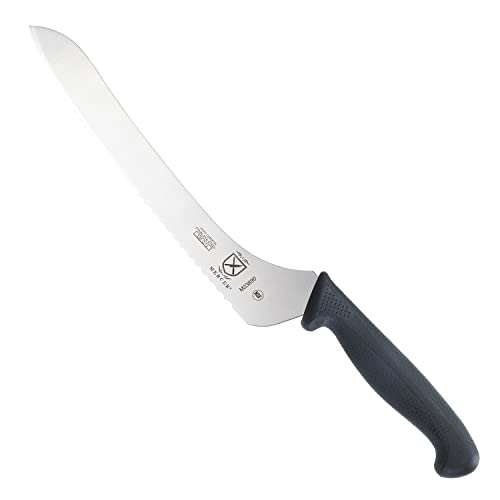 Mercer Culinary M23890 Millennia Black Handle, 9-Inch Offset Wavy Edge, Bread Knife