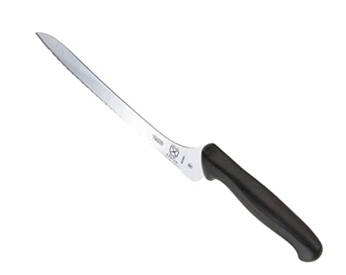 Mercer Culinary M23890 Millennia Black Handle, 9-Inch Offset Wavy Edge, Bread Knife