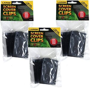 (3 pack) exo terra terrarium cover clip set, large, 2 clips each