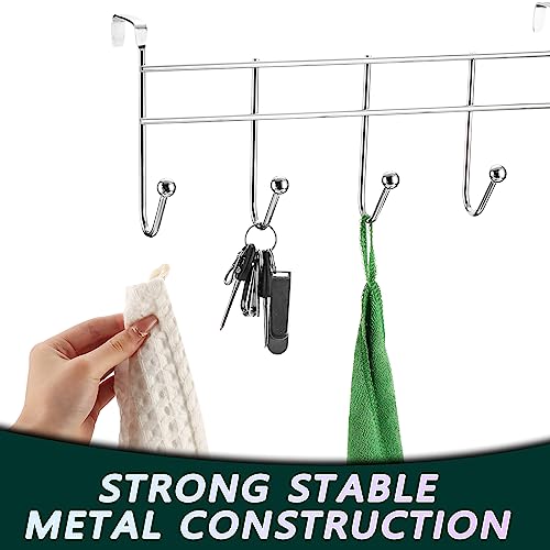 Sturdy Over The Door 5 Hook Hanger - Hangs Shirts, Coat Hooks, Towel Rack, Robes, Perfect Hat Rack