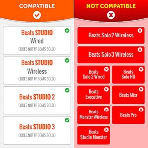 Wicked Cushions Ear Pads for Beats Studio 3 - Also fits Beats Studio 2 (Models B0501 / B0500) | Industrial Grade Adhesive & Ear Conforming Comfortable Memory Foam | Black