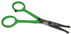 tiny trim 4.5" ball-tipped scissor for dog, cat and all pet grooming - ear, nose, face & paw - scaredy cut's small safety scissor