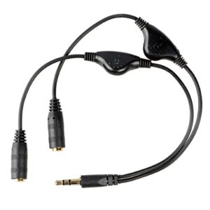 conwork 2-pack 3.5mm stereo male to dual female audio headphone/headset y splitter cable with volume control switch