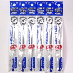 pilot hi-tec-c coleto gel ink pen refill 0.3mm, blue, × 6 packs/total 6 pcs (japan import) [komainu-dou original package]