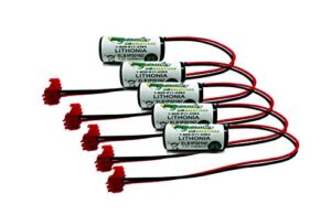 5pc replacement lithonia emergency lighting battery for model elb1p201n, elb1p201n2