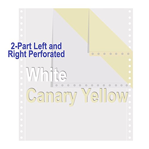 Alliance Continuous Carbonless Computer Paper 9.5 x 11, Blank Left and Right Perforated, 15 lb, 2-Part White/Canary (1,700 Sheets) - Made In The USA