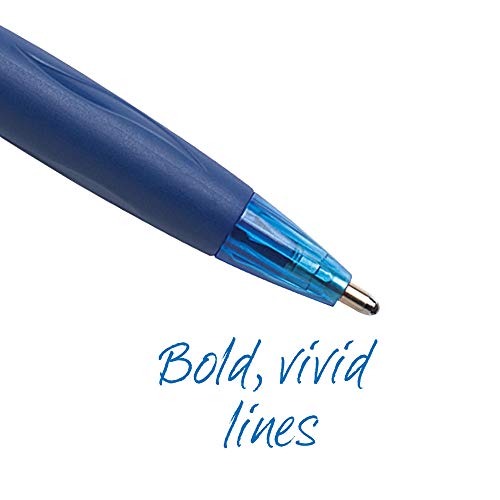 BIC Atlantis Bold Retractable Ball Pen, Bold Point (1.6mm), Blue, 3-Count