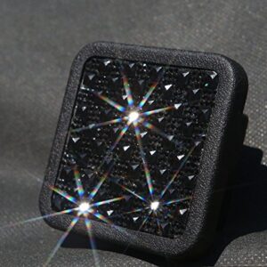 Diamond Crystal Bling Rhinestone Trailer Hitch Cover tube Insert Fits 2" Receivers (Fits 2" Receivers, Black)