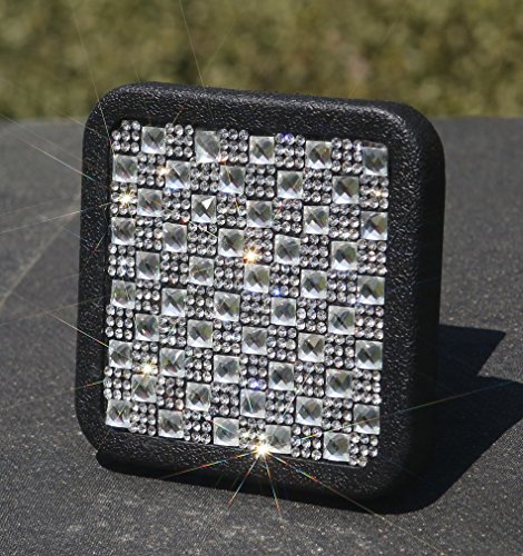 Diamond Crystal Bling Rhinestone Trailer Hitch Cover tube insert Fits 2" Receivers (Fits 2" Receivers, Clear)