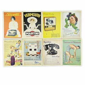 Yueton 32 Pcs 1 Set Vintage Retro Old Europe Dancing Travel Advertising Album Postcard Greeting Post Cards for Collecting