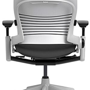 Steelcase Leap Chair with Platinum Base & Hard Floor Caster, Black 21.75D x 27W x 38.5H Inch