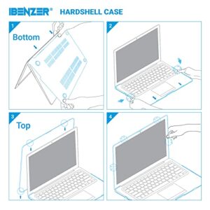 IBENZER Compatible with Old Version MacBook Air 13 Inch Case (2010-2017 Release). Models: A1466 / A1369, Plastic Hard Shell Case with Keyboard Cover for Mac Air 13, Rose Quartz, A1301RQ+1