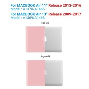 IBENZER Compatible with Old Version MacBook Air 13 Inch Case (2010-2017 Release). Models: A1466 / A1369, Plastic Hard Shell Case with Keyboard Cover for Mac Air 13, Rose Quartz, A1301RQ+1