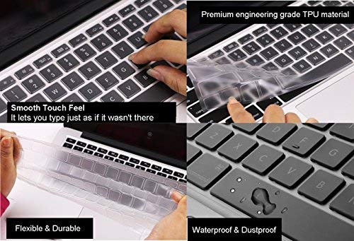 Ultra Thin Clear Keyboard Cover for Old MacBook Air 13 Inch A1466 A1369(Release 2010-2017) & MacBook Pro 13 Inch, MacBook Pro 15 Inch(2015 or Older Version, A1425 A1502 A1278 A1398), TPU