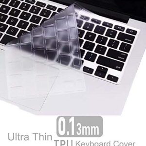 Ultra Thin Clear Keyboard Cover for Old MacBook Air 13 Inch A1466 A1369(Release 2010-2017) & MacBook Pro 13 Inch, MacBook Pro 15 Inch(2015 or Older Version, A1425 A1502 A1278 A1398), TPU