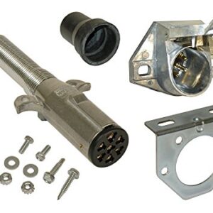 POLLAK 7-Way Round Pin Trailer End & Vehicle End Socket Kit