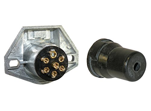 POLLAK 7-Way Round Pin Trailer End & Vehicle End Socket Kit