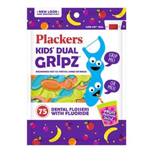 plackers flossers for kids - 75 flossers with dual grip for different ages