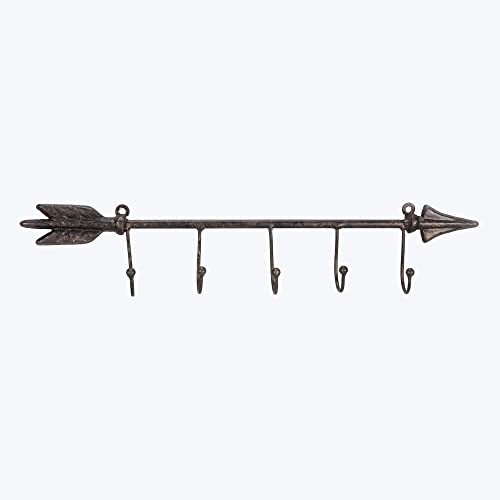 Young's Inc. Hanging Metal Arrow Wall Hook - 17" W x 3" H - Key Holder for Wall - Jewelry Organizer