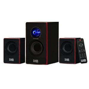 acoustic audio by goldwood 2.1 bluetooth speaker system 2.1-channel home theater speaker system, black (aa2103)