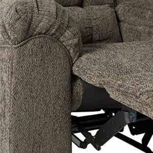 Signature Design by Ashley Acieona Oversized Manual Reclining Loveseat with Center Console & Cup Holders, Dark Gray