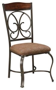 signature design by ashley glambrey old world dining chair with cushion, 4 count,, brown