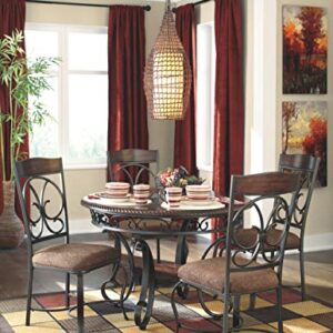 Signature Design by Ashley Glambrey Old World Dining Chair with Cushion, 4 Count,, Brown