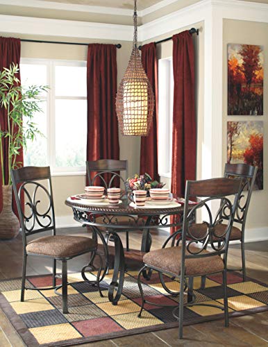 Signature Design by Ashley Glambrey Old World Dining Chair with Cushion, 4 Count,, Brown
