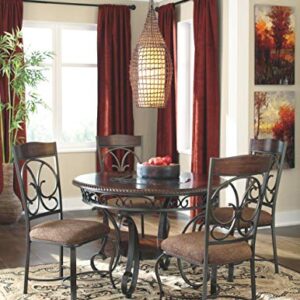 Signature Design by Ashley Glambrey Old World Dining Chair with Cushion, 4 Count,, Brown