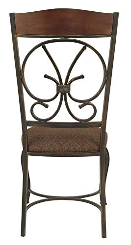 Signature Design by Ashley Glambrey Old World Dining Chair with Cushion, 4 Count,, Brown