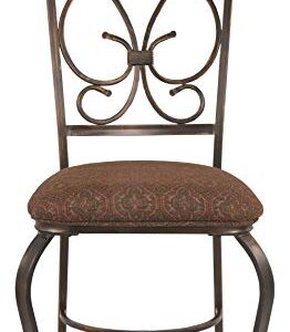 Signature Design by Ashley Glambrey Old World Dining Chair with Cushion, 4 Count,, Brown